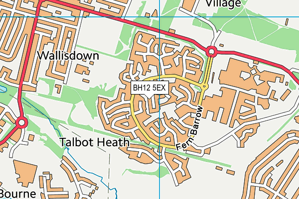BH12 5EX map - OS VectorMap District (Ordnance Survey)