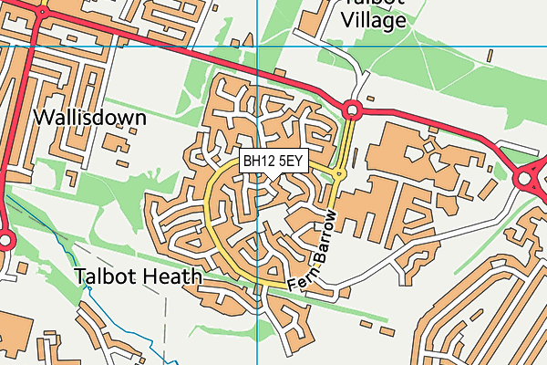 BH12 5EY map - OS VectorMap District (Ordnance Survey)