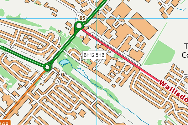 BH12 5HB map - OS VectorMap District (Ordnance Survey)
