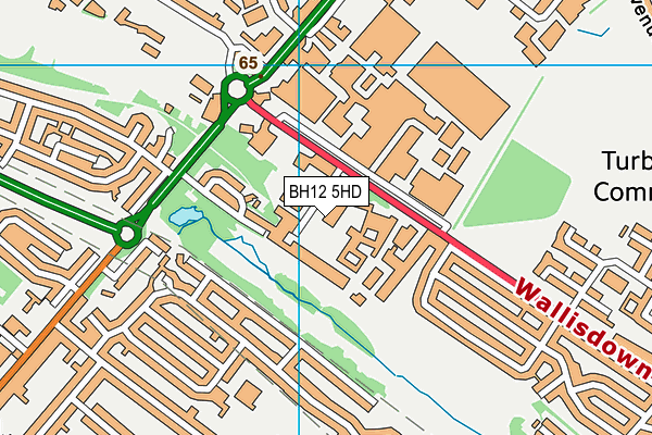 BH12 5HD map - OS VectorMap District (Ordnance Survey)