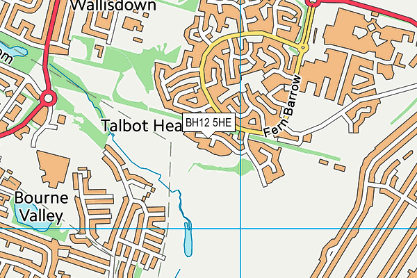 BH12 5HE map - OS VectorMap District (Ordnance Survey)