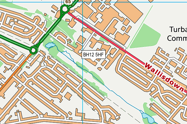 BH12 5HF map - OS VectorMap District (Ordnance Survey)