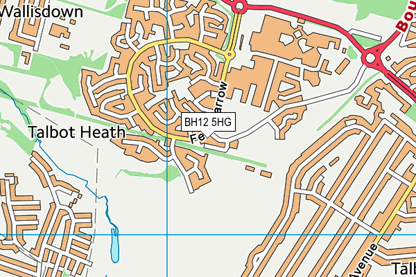 BH12 5HG map - OS VectorMap District (Ordnance Survey)
