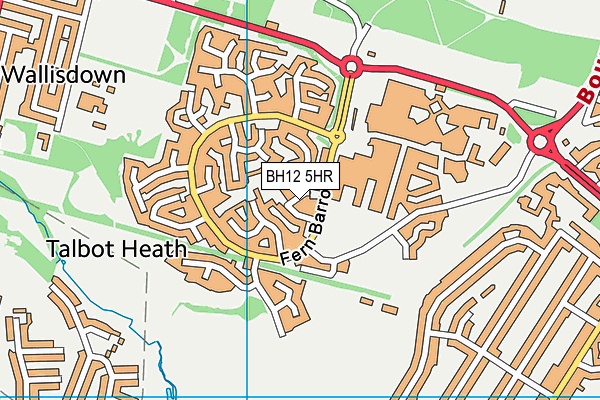 BH12 5HR map - OS VectorMap District (Ordnance Survey)