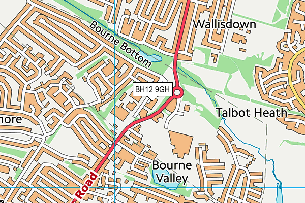 BH12 9GH map - OS VectorMap District (Ordnance Survey)