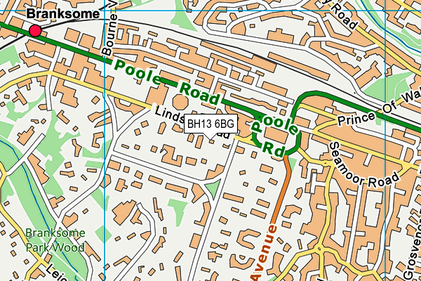 BH13 6BG map - OS VectorMap District (Ordnance Survey)