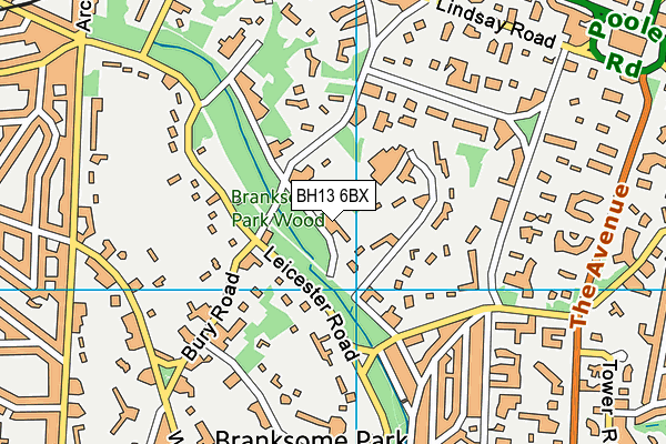 BH13 6BX map - OS VectorMap District (Ordnance Survey)