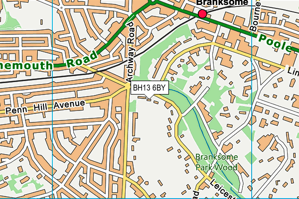 BH13 6BY map - OS VectorMap District (Ordnance Survey)