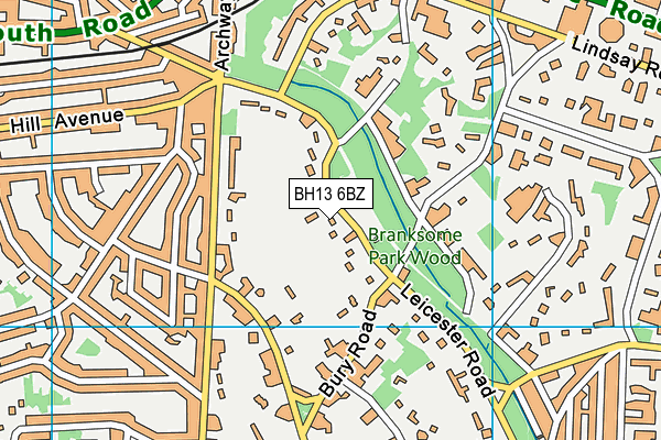 BH13 6BZ map - OS VectorMap District (Ordnance Survey)