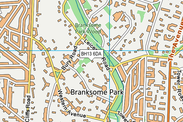 BH13 6DA map - OS VectorMap District (Ordnance Survey)