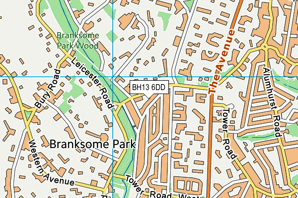 BH13 6DD map - OS VectorMap District (Ordnance Survey)