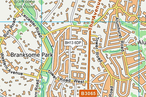 BH13 6DP map - OS VectorMap District (Ordnance Survey)