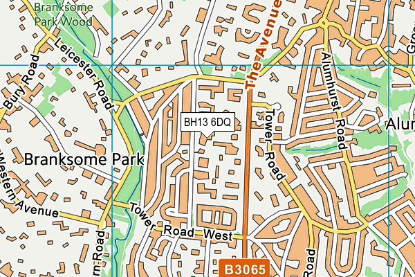 BH13 6DQ map - OS VectorMap District (Ordnance Survey)