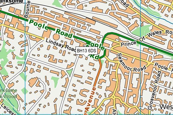 BH13 6DS map - OS VectorMap District (Ordnance Survey)