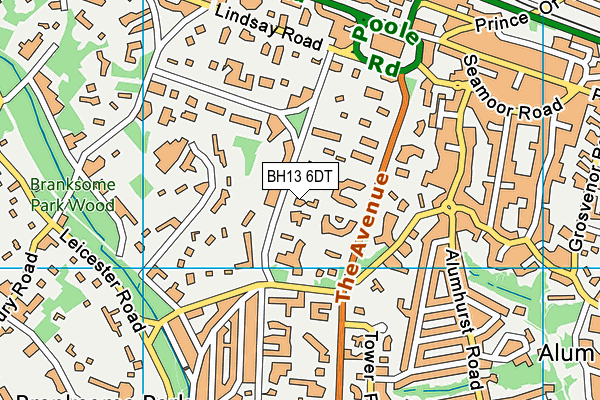 BH13 6DT map - OS VectorMap District (Ordnance Survey)