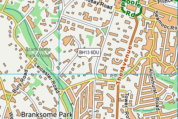 BH13 6DU map - OS VectorMap District (Ordnance Survey)