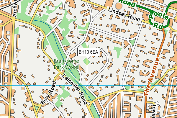 BH13 6EA map - OS VectorMap District (Ordnance Survey)