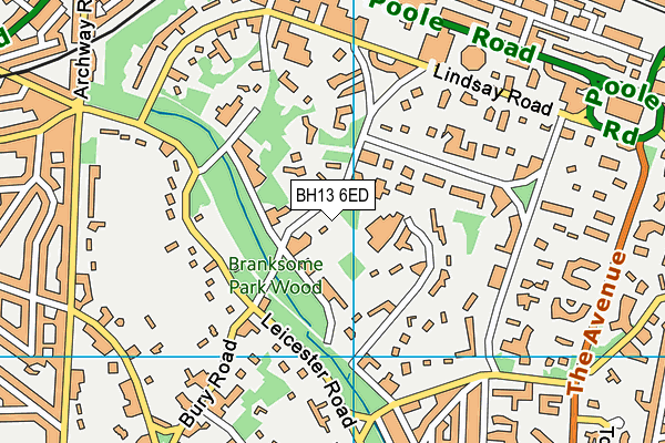 BH13 6ED map - OS VectorMap District (Ordnance Survey)