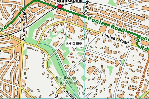 BH13 6EE map - OS VectorMap District (Ordnance Survey)