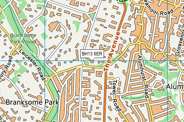 BH13 6ER map - OS VectorMap District (Ordnance Survey)