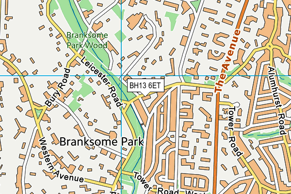 BH13 6ET map - OS VectorMap District (Ordnance Survey)