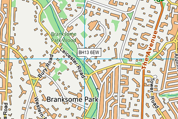 BH13 6EW map - OS VectorMap District (Ordnance Survey)