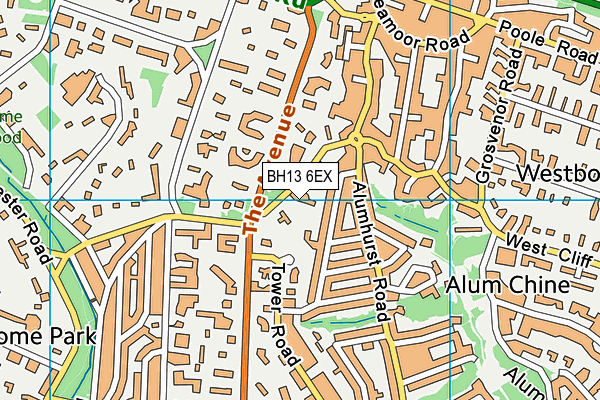 BH13 6EX map - OS VectorMap District (Ordnance Survey)