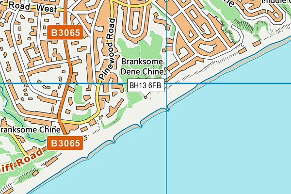 BH13 6FB map - OS VectorMap District (Ordnance Survey)