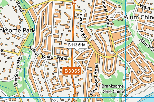 BH13 6HA map - OS VectorMap District (Ordnance Survey)