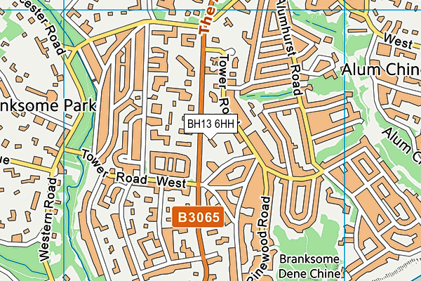 BH13 6HH map - OS VectorMap District (Ordnance Survey)