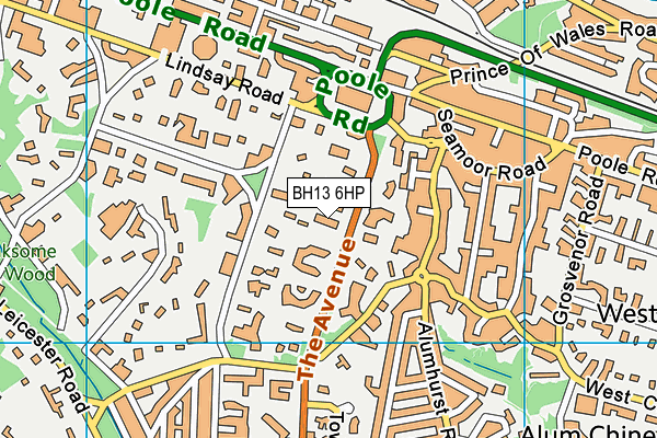 BH13 6HP map - OS VectorMap District (Ordnance Survey)