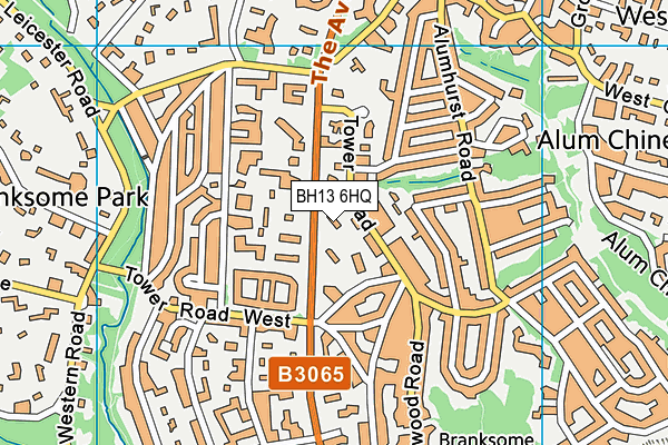 BH13 6HQ map - OS VectorMap District (Ordnance Survey)