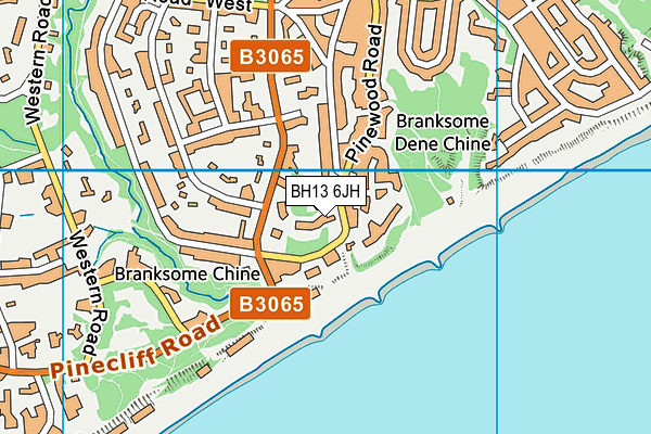 BH13 6JH map - OS VectorMap District (Ordnance Survey)