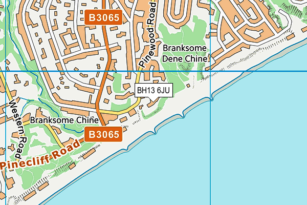 BH13 6JU map - OS VectorMap District (Ordnance Survey)