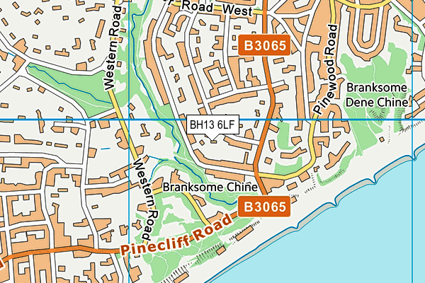 BH13 6LF map - OS VectorMap District (Ordnance Survey)