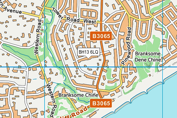 BH13 6LQ map - OS VectorMap District (Ordnance Survey)