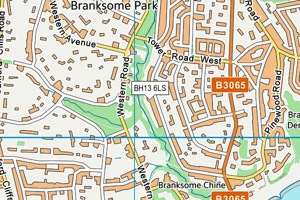 BH13 6LS map - OS VectorMap District (Ordnance Survey)