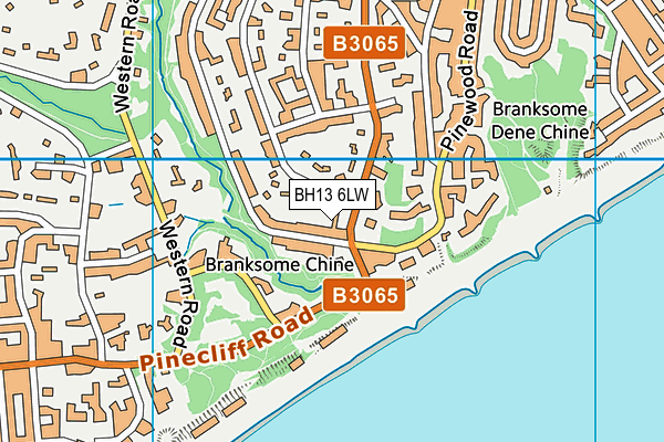 BH13 6LW map - OS VectorMap District (Ordnance Survey)