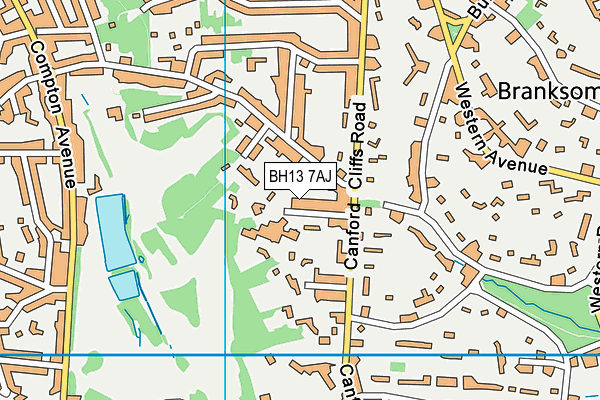 BH13 7AJ map - OS VectorMap District (Ordnance Survey)