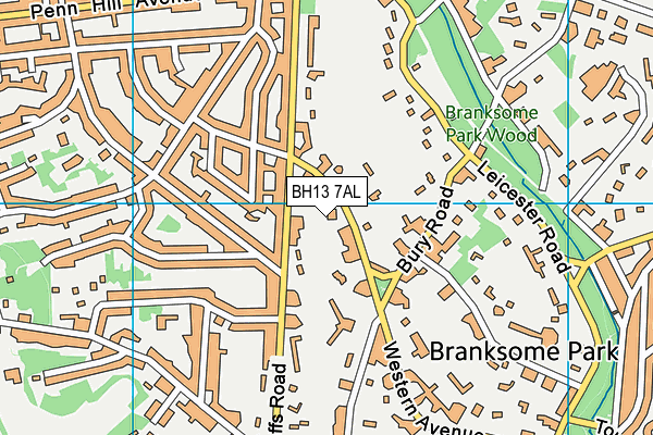 BH13 7AL map - OS VectorMap District (Ordnance Survey)