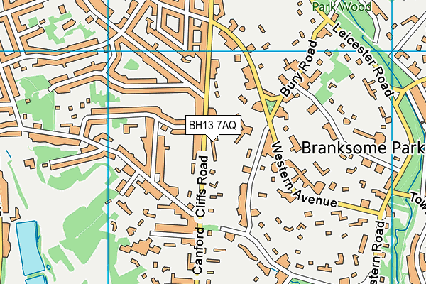 BH13 7AQ map - OS VectorMap District (Ordnance Survey)