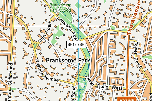 BH13 7BH map - OS VectorMap District (Ordnance Survey)