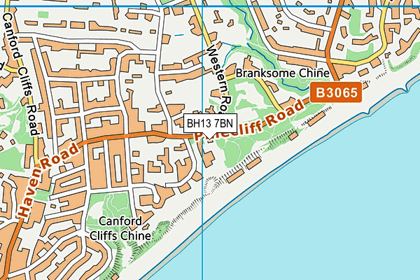 BH13 7BN map - OS VectorMap District (Ordnance Survey)