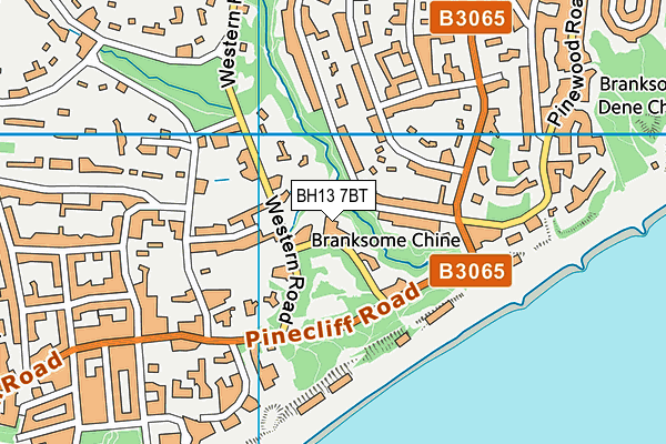 BH13 7BT map - OS VectorMap District (Ordnance Survey)