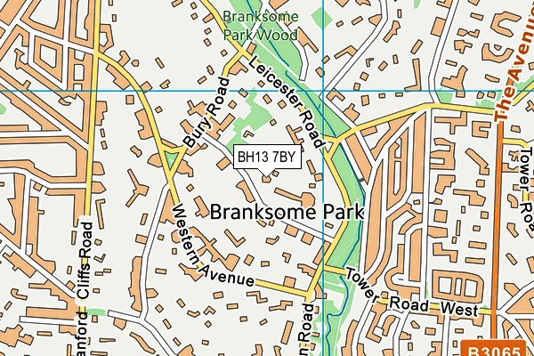 BH13 7BY map - OS VectorMap District (Ordnance Survey)
