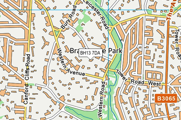 BH13 7DA map - OS VectorMap District (Ordnance Survey)