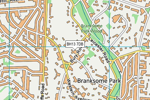 BH13 7DB map - OS VectorMap District (Ordnance Survey)