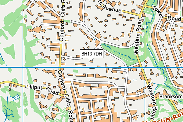 BH13 7DH map - OS VectorMap District (Ordnance Survey)