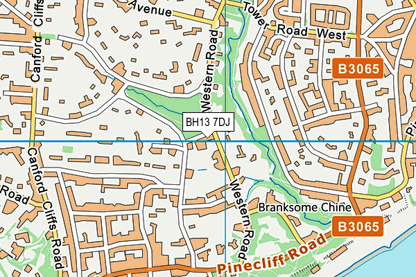BH13 7DJ map - OS VectorMap District (Ordnance Survey)