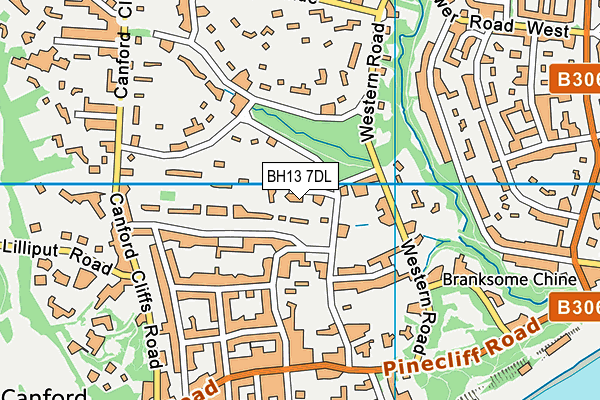 BH13 7DL map - OS VectorMap District (Ordnance Survey)